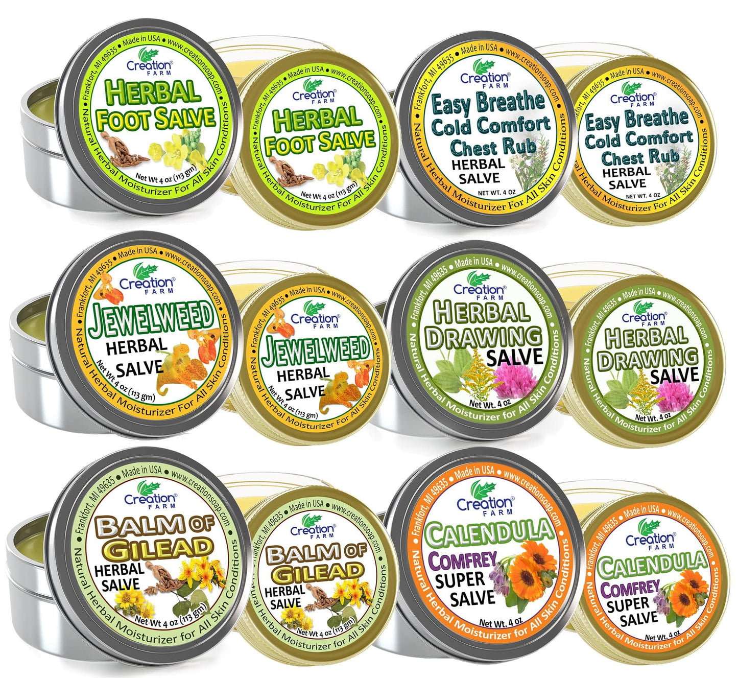 Foot Salve Herbal Balm Cream - Balsamo pomada crema herba de Los pies featuring Peppermint, Tea Tree plus 10 botanicals Creation Farm