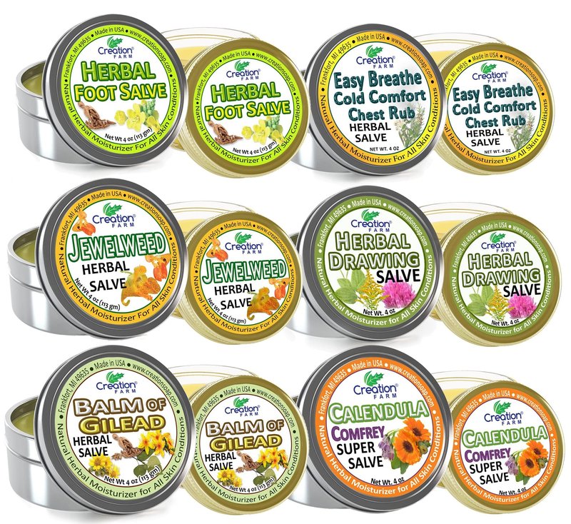 Foot Salve Herbal Balm Cream - Balsamo pomada crema herba de Los pies featuring Peppermint, Tea Tree plus 10 botanicals Creation Farm