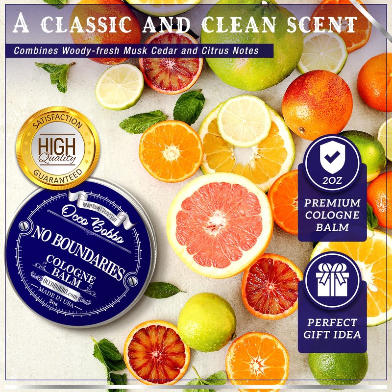 Handy Hound No Boundaries Solid Cologne - Classic and Clean Scent that Combines Woody-Fresh Musk Cedar and Citrus Notes - Made In The USA - All-Natural Ingredients - 2 oz