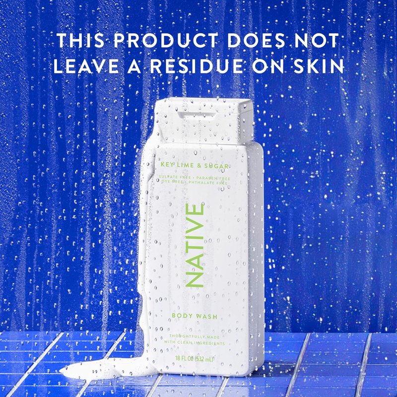 Body Wash with Naturally Derived Ingredients - Sulfate & Paraben Free | Hydrating Key Lime & Sugar Scent | 18 oz for Men & Women