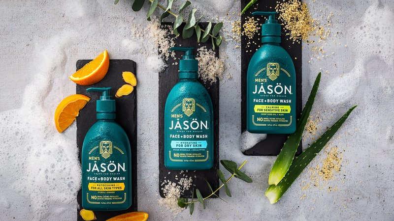 Jason Men's Refreshing 2-in-1 Face & Body Wash, 16 oz