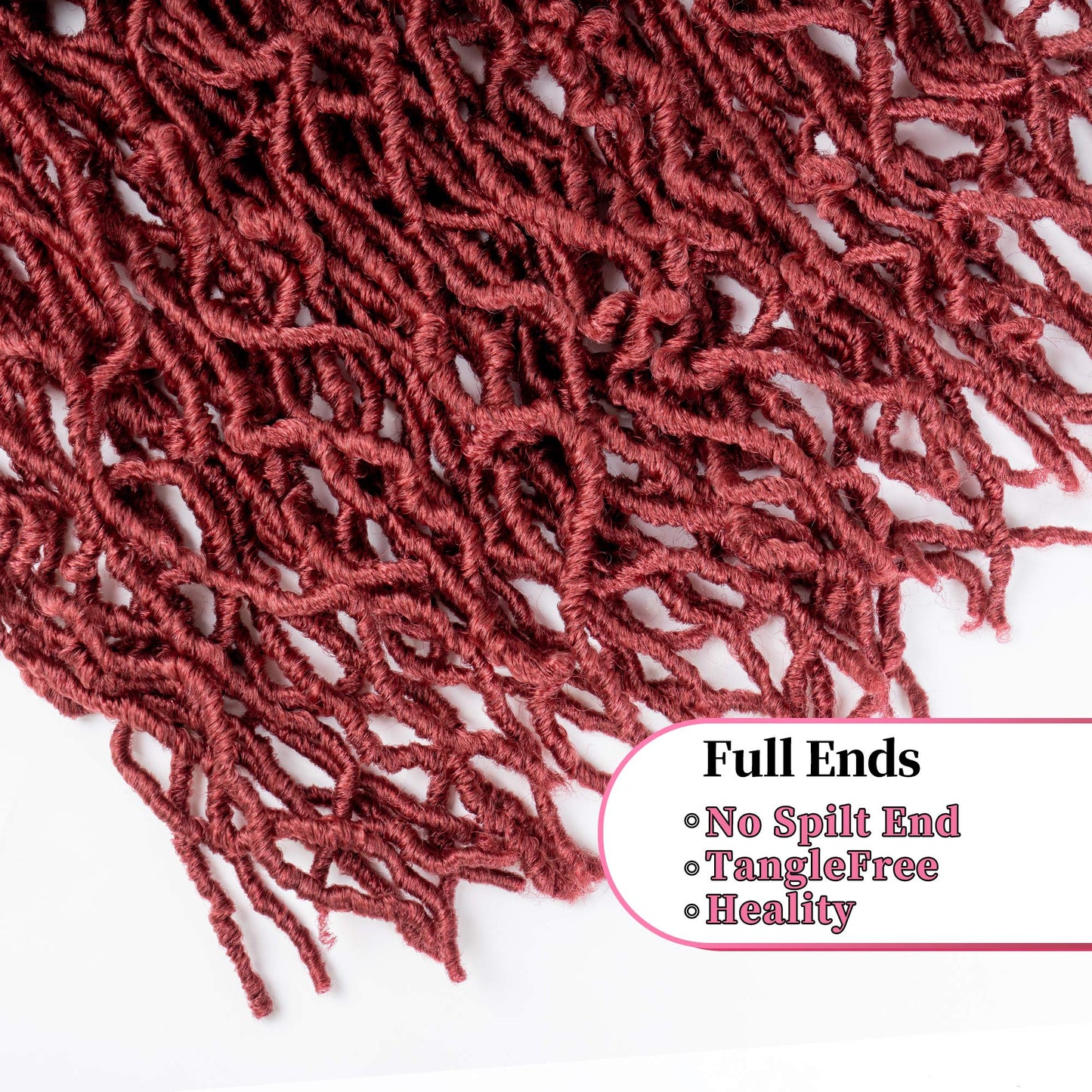 36 Inch Burgundy Soft Faux Locs Crochet Braids Hair Extensions