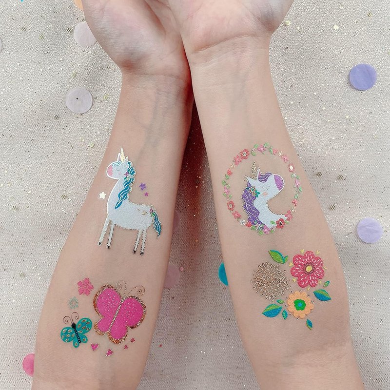 Temporary Fake Tattoos - 72 Individually Wrapped Sheets | Cute Ocean Animals, Dinosaurs, Unicorns & More