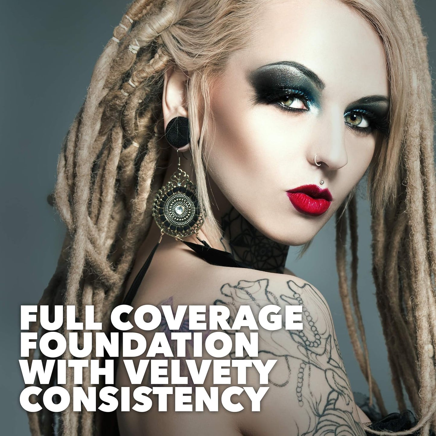 Goth White Cream to Powder Foundation - Full Coverage Makeup for Halloween, Cosplay & Costumes | Vegan Formula