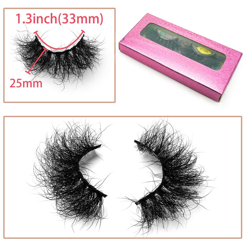 Fluffy Mink Lashes Miuhair False Eyelashes Natural Real Mink Lashes Fluffy Long 5D Dramatic Eyelashes for Women Full Lashes Durable Reusable Mink Eyelashes Messy Bomb1 pair