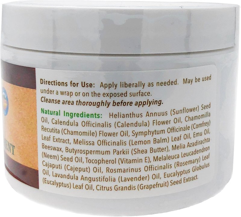 Herbal Skin Ointment for Pets & Livestock - 8 Ounce Jar | Made with Pure Emu Oil