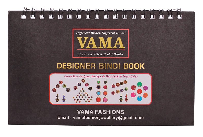 VAMA Fashions Stone Border Kumkum Designer Spiral Bridal Bindi Booklet Bride For Women (372 Full Stone Bindi Book) Multicolour