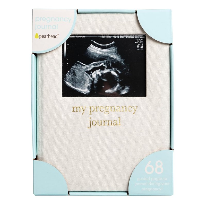 Pregnancy Journal - Linen Guided Memory Book with Sonogram Photo Insert | Beige