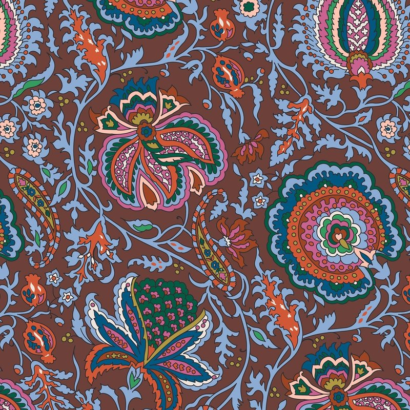Vera Bradley Women's Premium Cotton Large Cosmetic, Marrakesh Cinnamon, One Size