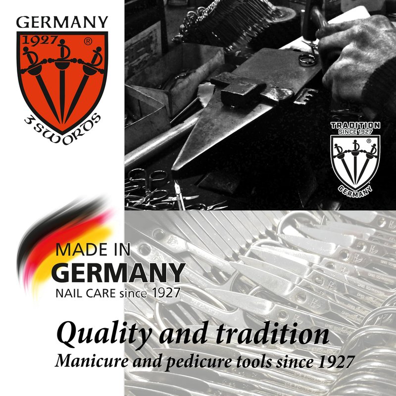 3 Swords Germany - brand quality 8 piece manicure pedicure grooming kit set for professional finger & toe nail care scissors file clipper fashion leather case in gift box, Made by 3 Swords (01634)