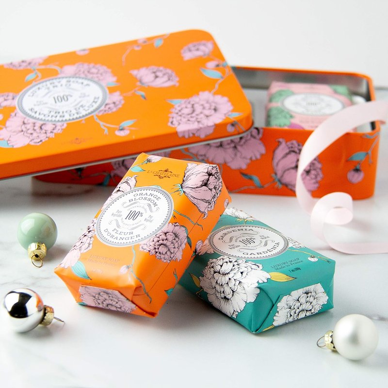 Luxury Bar Soap Trio Gift Set - Natural & Organic Shea Butter Formula | 3 x 7 oz - Gardenia, Orange Blossom, Rose Acacia
