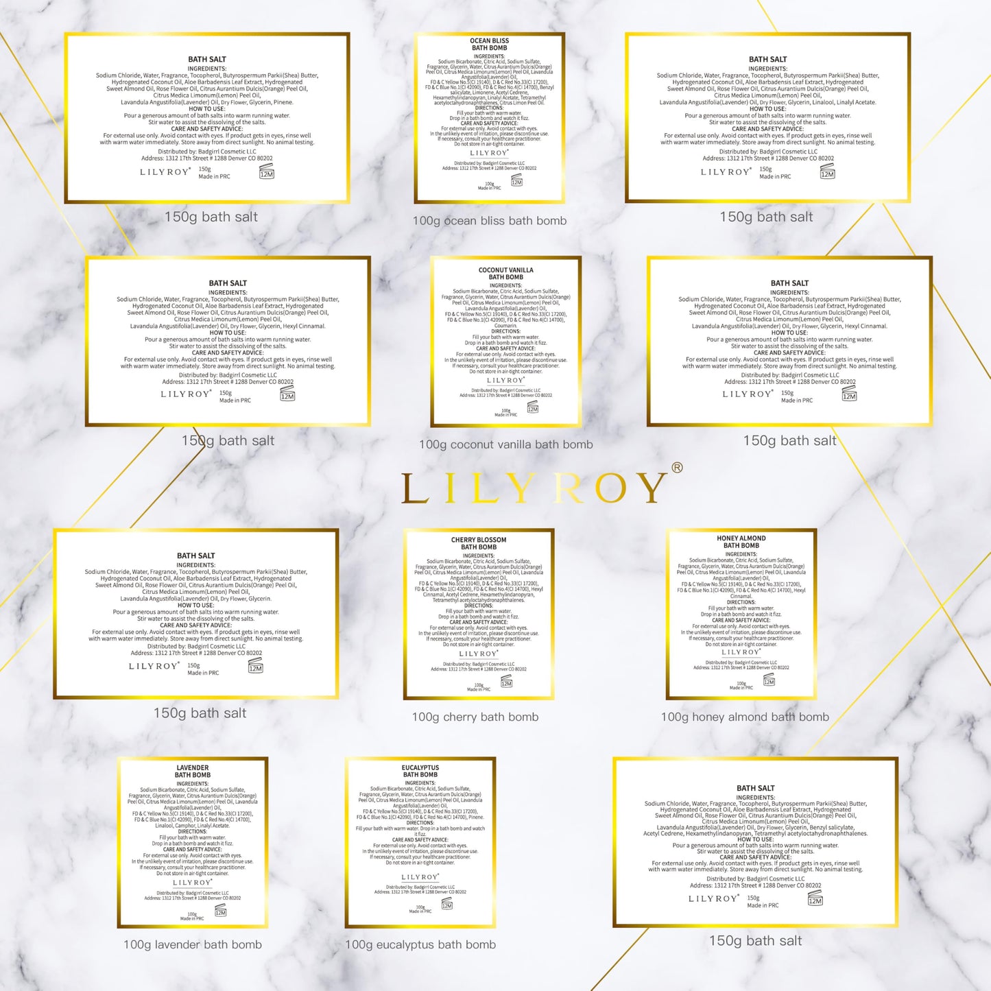 Luxurious Mothers Day Gifts for Women15-Piece Floral 6 x 150g Bath Salt & 6 x 100g Bath Bomb Gift Set for Christmas Gifts, Bath & Body Gift Set for Women, Self Care Kit Elegant Box | Birthday Gift