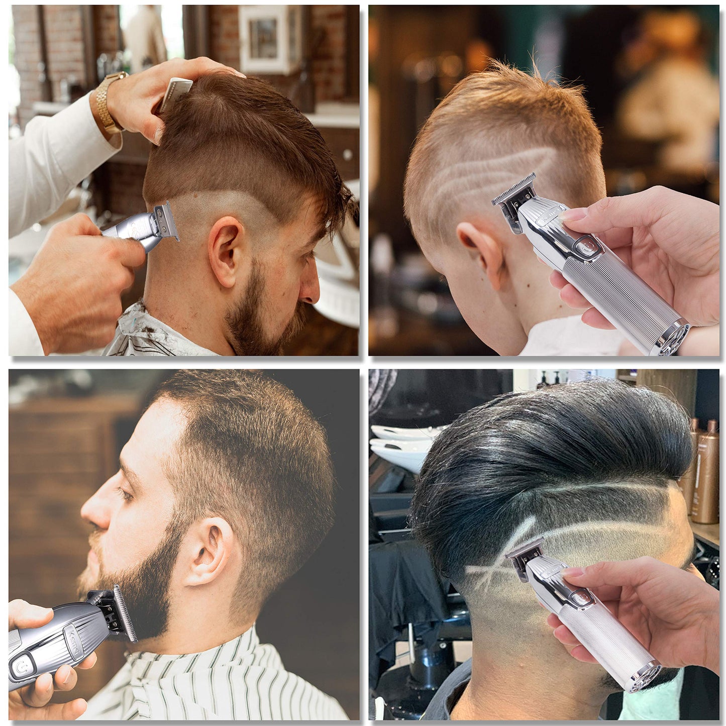 Kemei 0mm Baldheaded Hair Clippers for Men Professional Cordless Hair Trimmer Beard Trimmer with T Blade Zero Gapped Rechargeable Grooming Kit