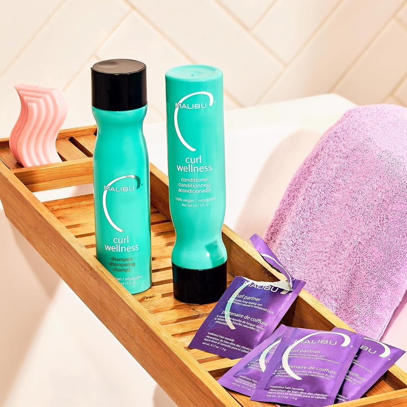 Malibu C Curl Wellness - Curl-Enhancing Shampoo & Conditioner Set | Hydrating Frizz Control for Moisture & Shine
