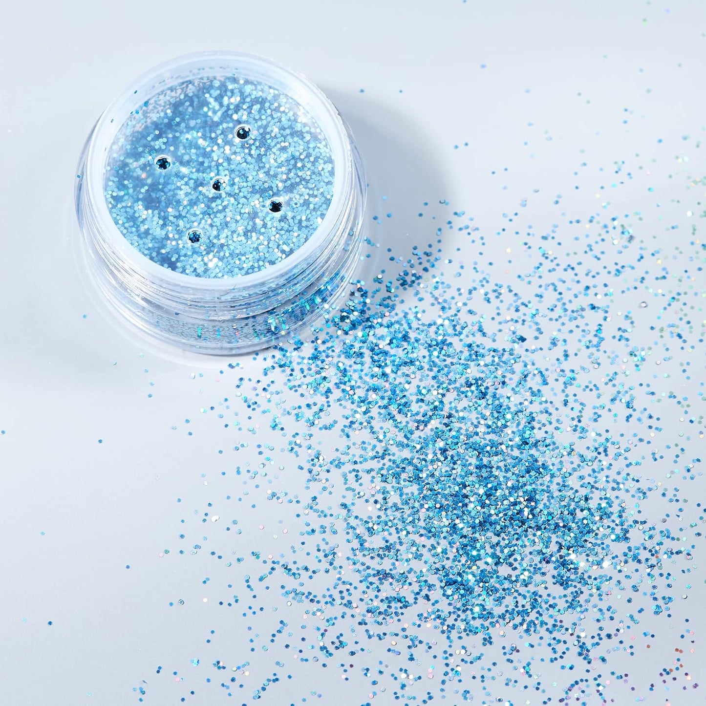 Holographic Glitter Shakers - Cosmetic Glitter for Face, Body, Nails & Hair | Set of 6 Colors - 0.17oz