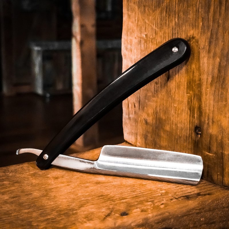 Union Razors SR3 Straight Edge Razor with Smooth Black Handle (Pack of 2)