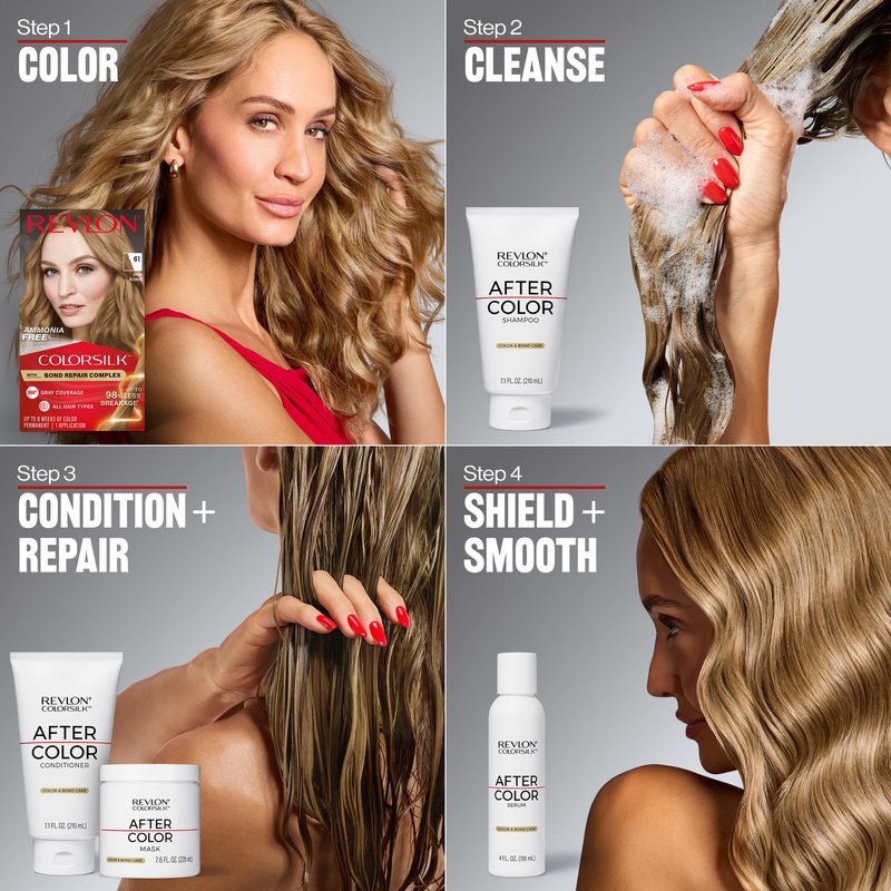 Revlon ColorSilk with Bond Repair Complex, Brown Permanent Hair Color, 100% Gray Coverage, Ammonia Free Hair Dye, Vegan Keratin, 32 Dark Mahogany Brown (Pack of 3)