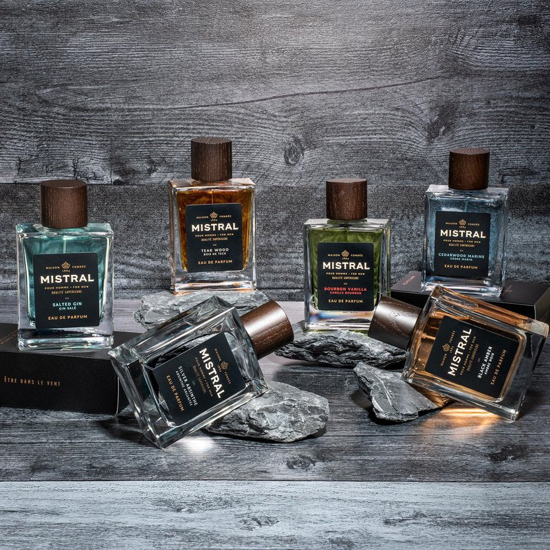 Mistral Men’s Cologne – Teakwood Eau de Parfum | Woody & Earthy Masculine Scent with Citrus, Jasmine, Patchouli & Musks | Cruelty-Free & Long-Lasting Perfume for Men, Made in France - 3.4 Oz