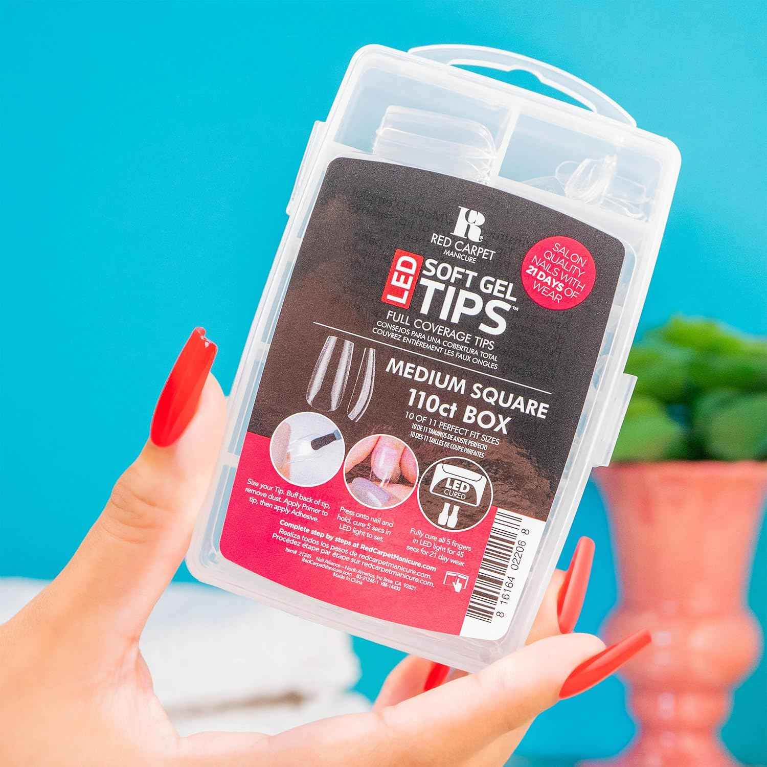Red Carpet Manicure Soft Gel Tip Kit - FREE 110 Carat Medium Square Nail Tips