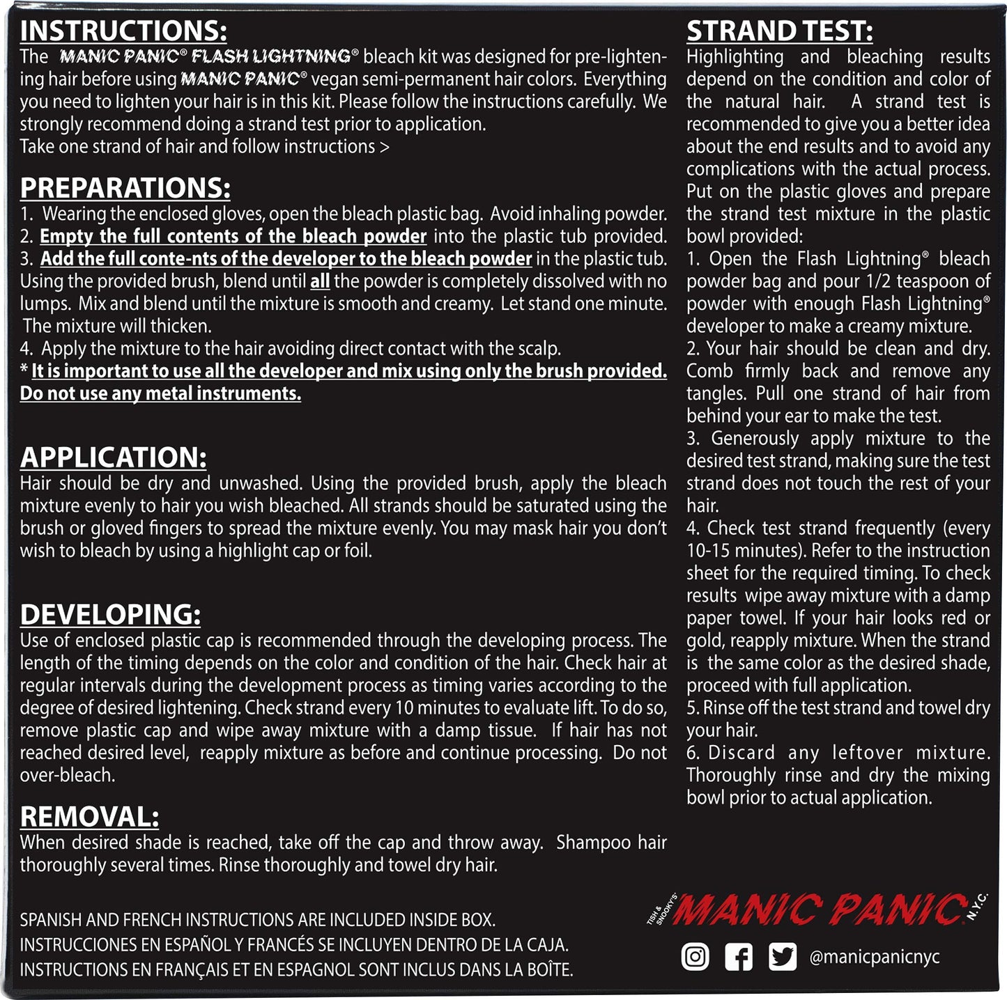 MANIC PANIC Flash Lightning Hair Bleach Kit - Bleach Powder + 30 Volume Developer - Hair Lightener for Dark Shades - Lifts Up to 5 Levels - Achieve Medium to Light Blonde - Vegan & Cruelty-Free (2 pk)