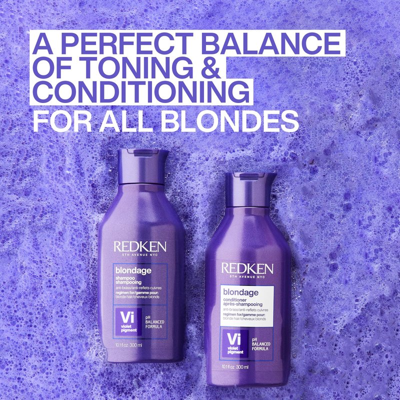 Redken Blondage Purple Conditioner For Blonde Hair - Tones & Moisturizes Brassy Hair, Color Depositing