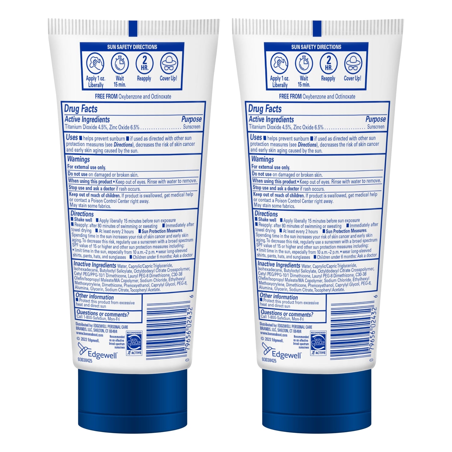 Banana Boat 100% Mineral Baby Sunscreen Lotion SPF 50 Twin Pack | SPF 50 Sunscreen for Babies, Baby Sunblock Lotion, Oxybenzone Free, 6oz each