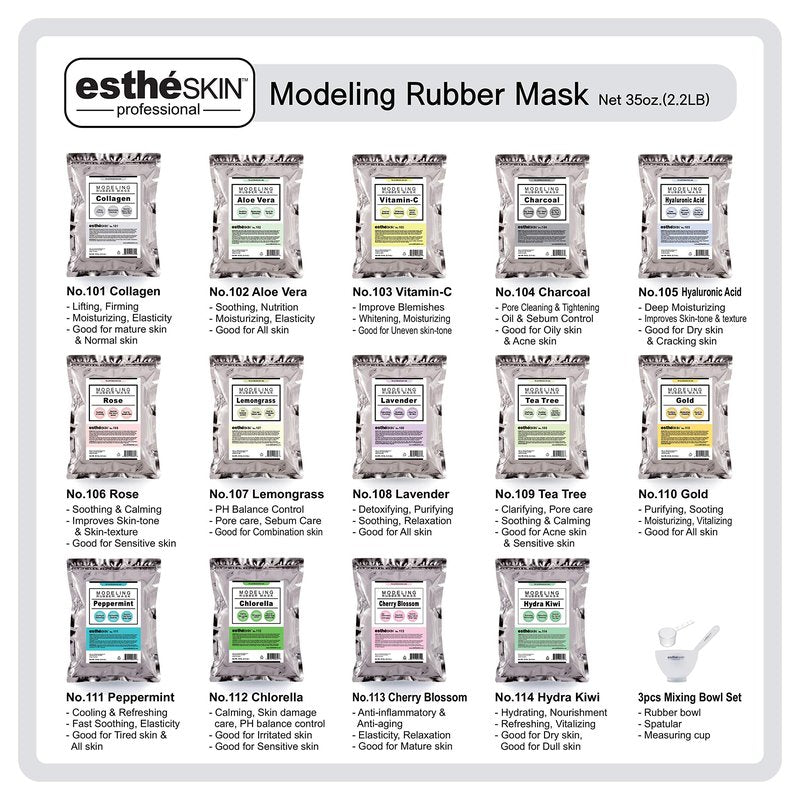 estheSKIN No.104 Charcoal Modeling Rubber Mask for professional use, 35 Oz.
