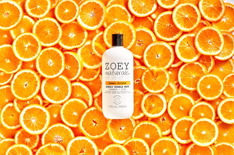 Zoey Naturals - Sweet Citrus Bubble Bath for Kids & Babies - Organic Tear-Free, Non-Toxic Toddler Soap with Moisturizing Aloe & Avocado Oil - Long Lasting Bubbles - Made in USA, 17 oz