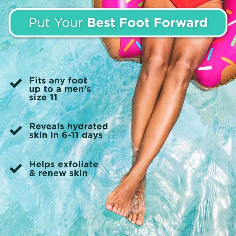 DERMORA Foot Peel Mask - Exfoliating Foot Peeling Mask for Dry, Cracked Feet, At-Home Spa Care, Callus Removal & Smoother Skin Result, 4 Pairs Regular Size (Fits up to Woman 11, Men 10) Original Scent