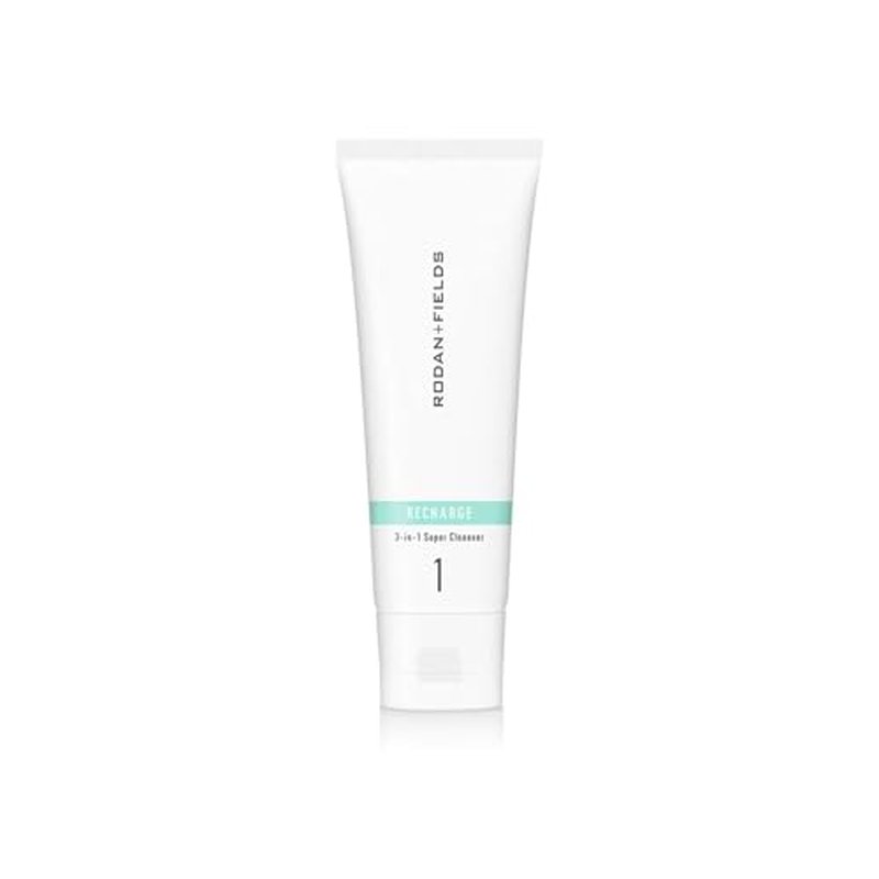 RODAN + FIELDS RECHARGE 3-in-1 Super Cleanser | 125 mL | Daily Exfoliating Gel Cream Face Wash with Australian Lime Pearl Extract & Electrolytes | Removes Makeup, Oil, & Dirt | Smoothing Skin Care