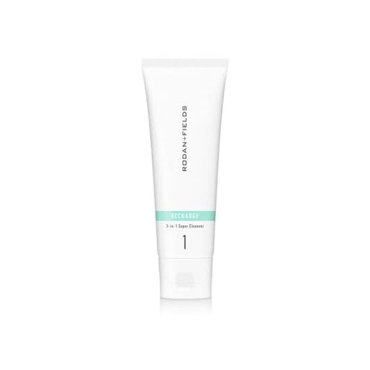 RODAN + FIELDS RECHARGE 3-in-1 Super Cleanser | 125 mL | Daily Exfoliating Gel Cream Face Wash with Australian Lime Pearl Extract & Electrolytes | Removes Makeup, Oil, & Dirt | Smoothing Skin Care