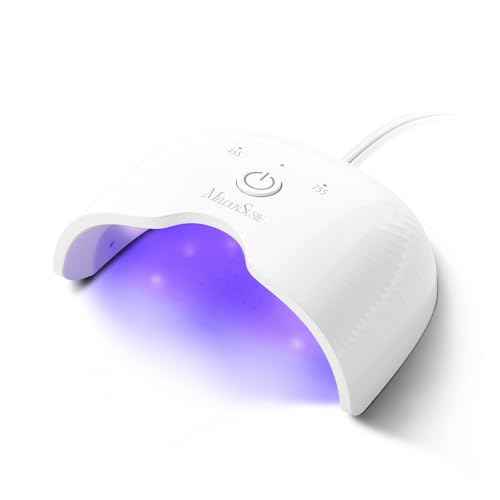 MelodySusie UV Nail Lamp, ART06F UV Light for Gel Nails, Nail Dryer with 2 Timer, Fast Curing Gel Nail Polish Nail Art Tools for Desk and Handheld use, Starter-Friendly Mini Manicure Accessories-White