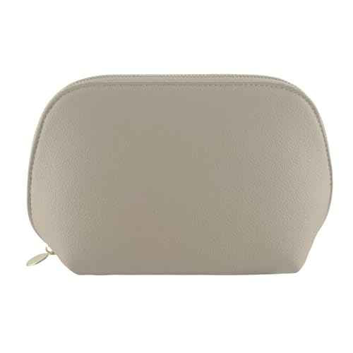 Small Travel Cosmetic Bag Portable Makeup Bag PU Leather Makeup Pouch for Women (PU leather, Misty gray)
