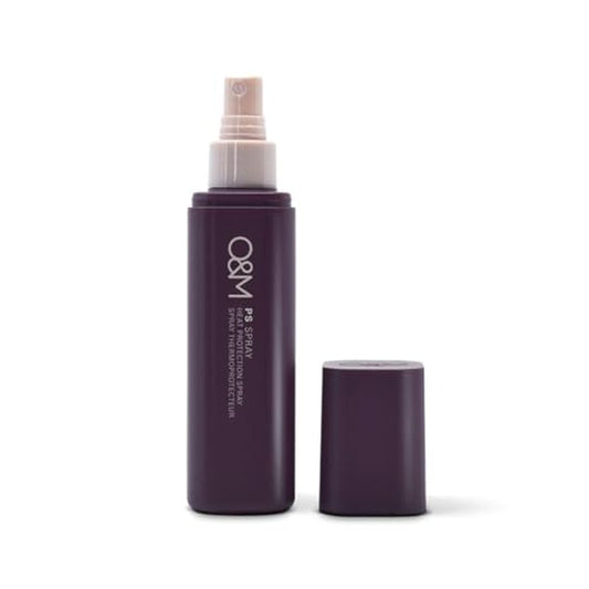 O&M PS Hair Spray Heat Protectant, Curly Hair Products, Hydrates & Strengthens, UV Protection Hairspray, Fights Frizz, Locks in Moisture, Vegan, Non-Toxic, Shine Enhancer Spray, 150ml