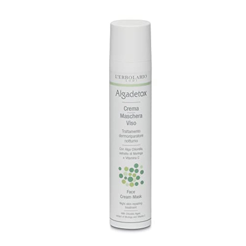 L'Erbolario Algadetox Face Cream Mask - 2-In-1 Skin Repairing Night Cream - Treatment With Vitamin C Extract - Helps Skin Regain Its Natural Splendour - Restores Skin's Natural Barrier - 1.6 Oz