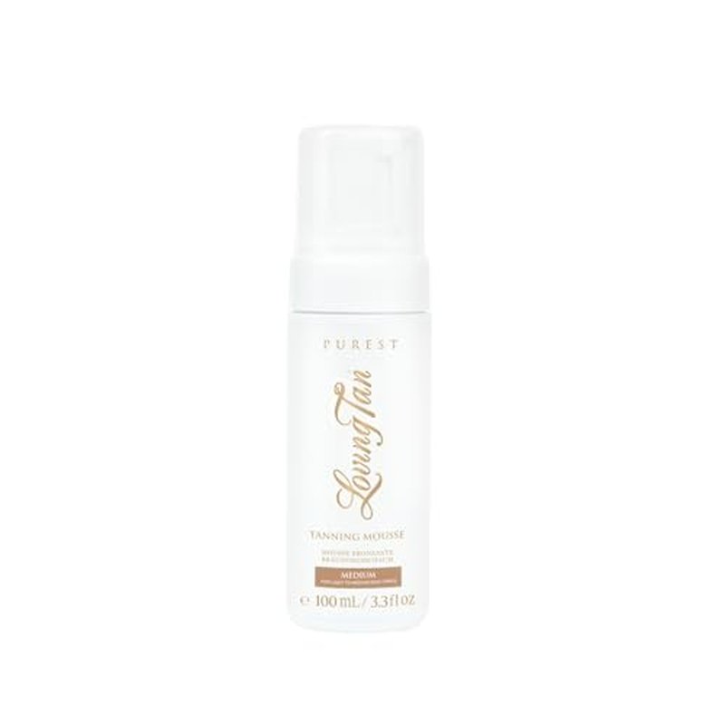 Loving Tan Purest Tanning Mousse, Medium - Sunless Tanner Made From 97% Certified Organic & Naturally Derived Ingredients - Up to 5+ Self Tan Applications Cruelty Free, Vegan - 3.3 Fl Oz