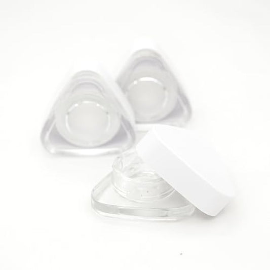 Child Proof 5ml Triangle Jar Glass Containers (60 Pack) - Triangle Jars (White Lid)