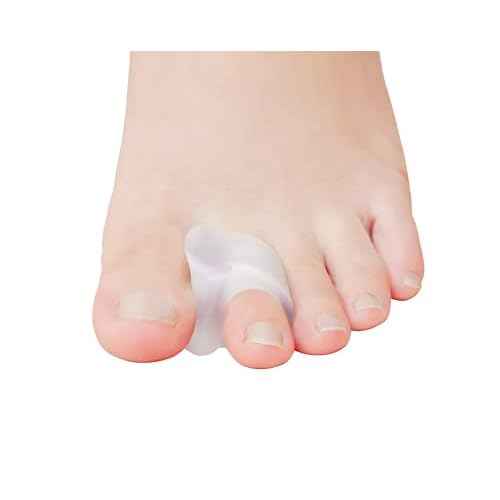 Pack of 12 Gel Toe Separator, (1/4" Thick) Big Toe Spacers, Single Loop Toe Spreader for Bunions, Overlapping Toe, Corrector and Spacer (Clear)