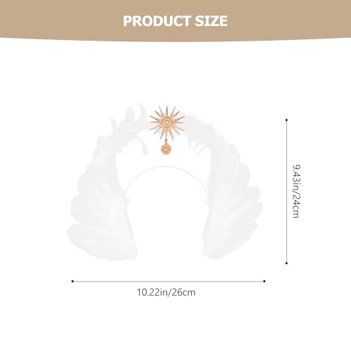 Lurrose Wedding Tiara Angel Wings Headband Christmas Hair Band Elegant Costume Headdress Halloween Party Props for Girls Women Goddess