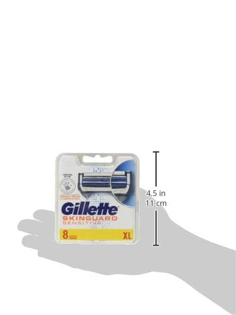 Gillette Skinguard Razor Blades for Men - Sensitive Refills with Precision Trimmer | 8 Count Pack