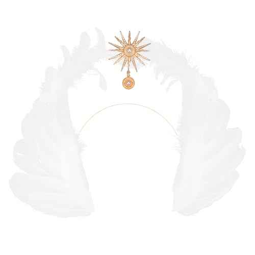Lurrose Wedding Tiara Angel Wings Headband Christmas Hair Band Elegant Costume Headdress Halloween Party Props for Girls Women Goddess