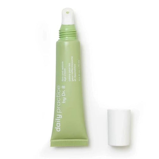 Daily Practice by Dr. B Firm and Restore Eye Cream - Anti-Aging Under Eye Cream with Peptides & Hyaluronic Acid - Brightening, Hydrating for Dark Circles & Puffiness - Paraben & Phthalate-Free - 15ml