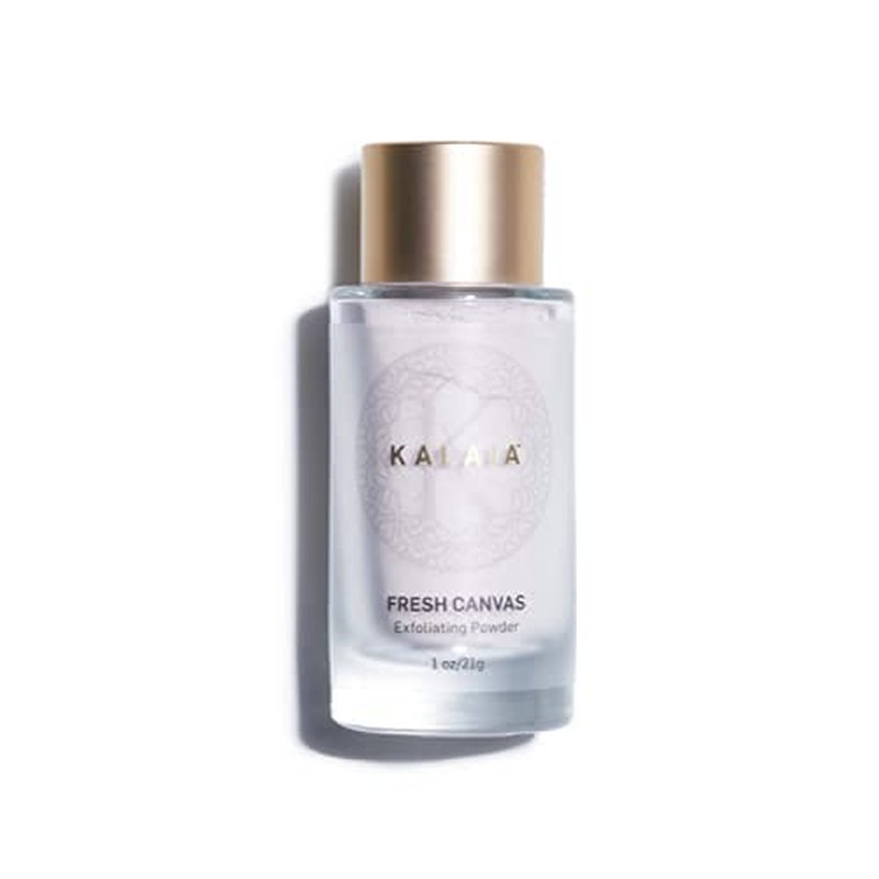 Kalaia Fresh Canvas Exfoliating Powder | 1 oz | Gentle Exfoliator for Face & Neck | Neem, Turmeric, & Rose Petal Powder | Water Activated for Daily Skin Care Routine