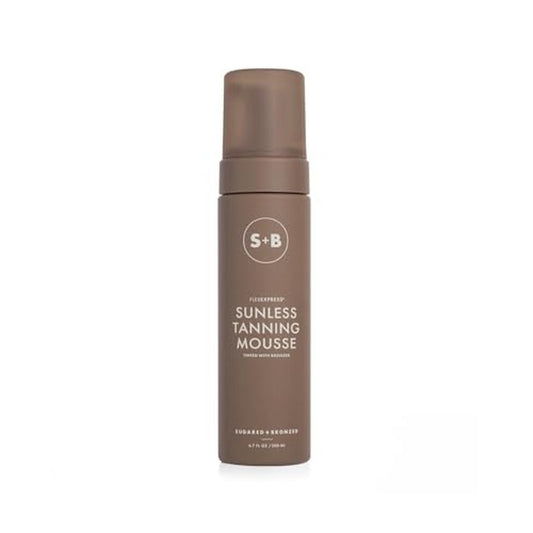 SUGARED + BRONZED Sunless Tanning Mousse ? FlexExpress¢ç Formula, Self-Tanner for Body, Lightweight & Non-Greasy, Natural Glow, Paraben Free, Long-Lasting Tan, Quick-Dry, Suits All Skin Types (6 Fl Oz)