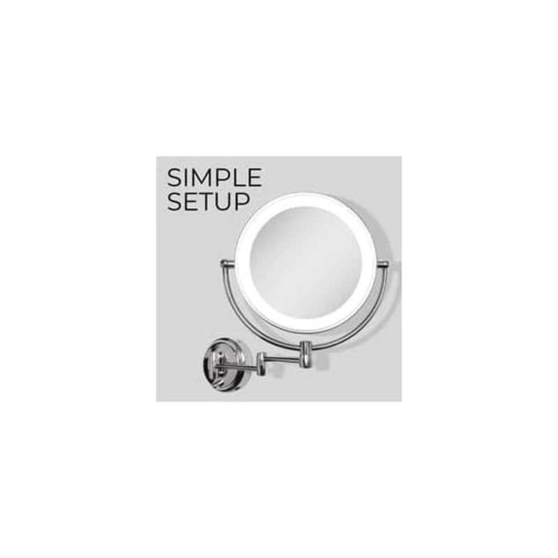 Zadro 11" LED Wall Mounted Makeup Mirror 10X/1X Shaving Mirror Plug in or Battery Operated Vanity Mirrors for Wall (Large | 10X/1X | 11" x 14.5", Chrome)