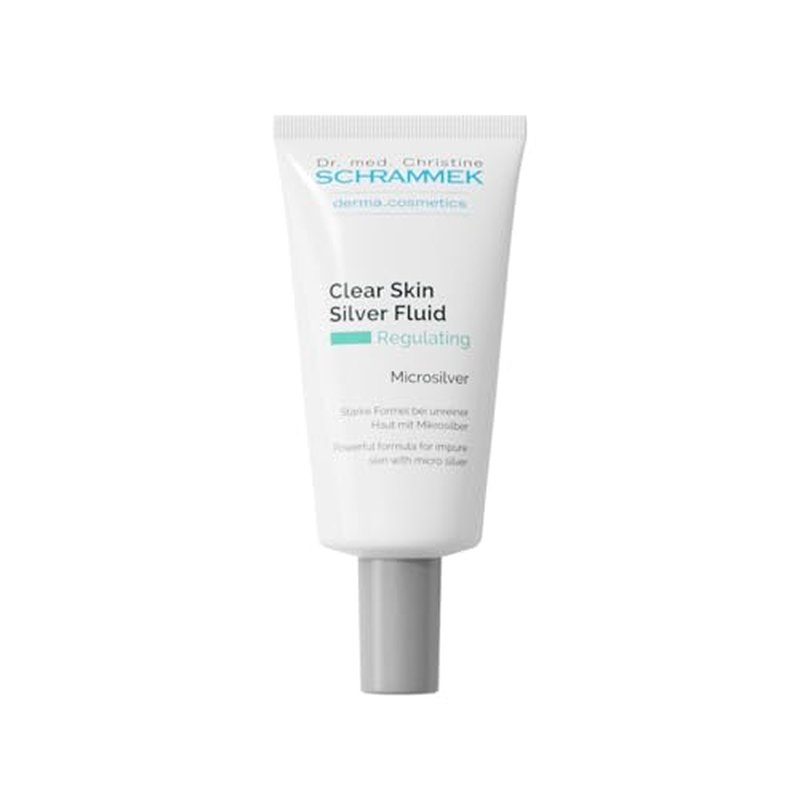 Clear Skin Silver Fluid (1.7 fl oz) - Powerful Formula for Impure Skin with Microsilver - Combats the Key Factors of Impure Skin - with Aloe Vera - Face Fluid - Skin Care - Dr. Schrammek