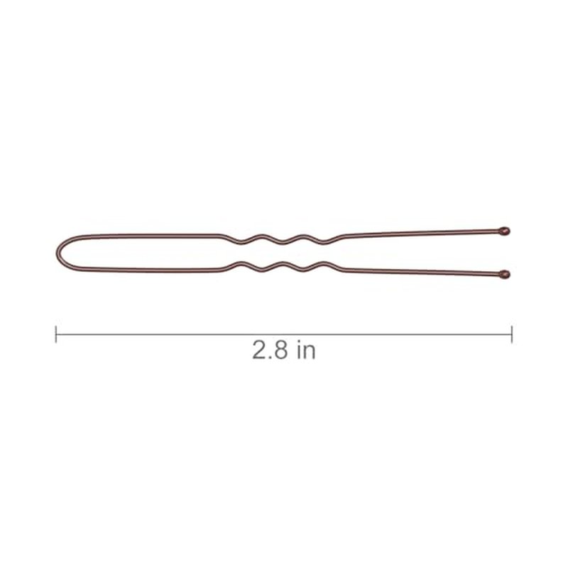 2.8 Inch U Shaped Hair Pins for Women Girls, Long Hair Pin Bobby Pin for Secure Bun Hairstyles, 100 Count (Brown)