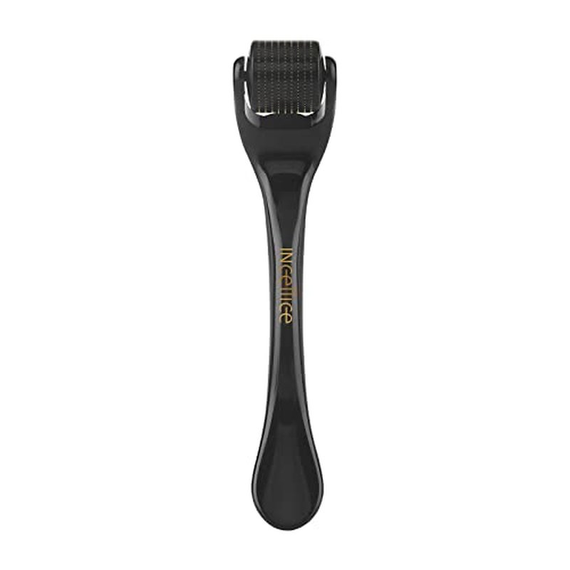 Derma Roller Titanium, Microneedling Roller with 540 Needles, Beard Roller, Micro Needle Roller for Men and Women Home Use - Glossy Black