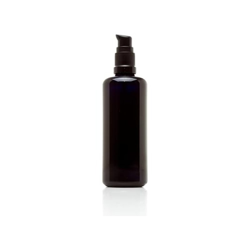 Infinity Jars 100 ml (3.4 fl oz) Refillable UV Black Glass Pump Bottles Leak-Proof Travel Containers for Toner, Sanitizer, Beard Oil, Hair Serum, Essential Oils Pack 10