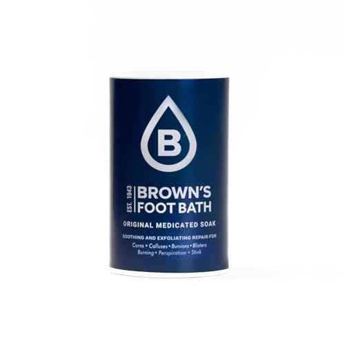 Brown's Original Medicated Foot Bath Soothing Relief for Corns, Calluses, Bunions & Odor ? Exfoliating Foot Soak for Dry, Soft Feet (8oz)